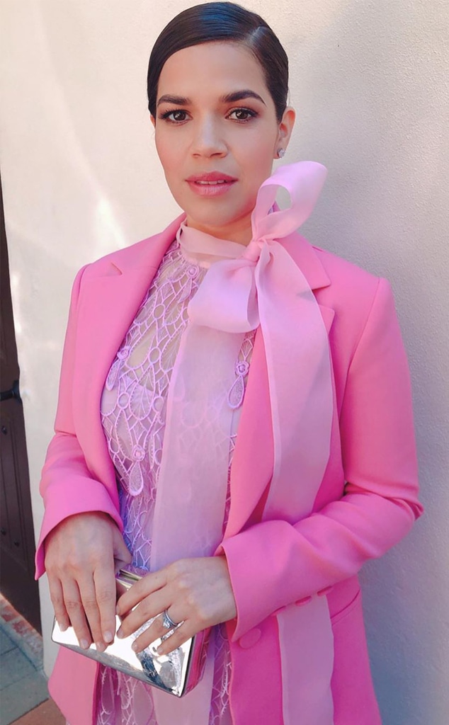 America Ferrera Looks Pretty in Pink at the 2020 Spirit Awards - E! Online